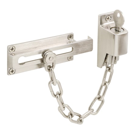Prime-Line Satin Nickel, Keyed Chain Door Guard U 11093
